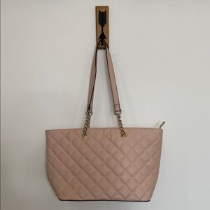 Quilted Tote Bag in Blush